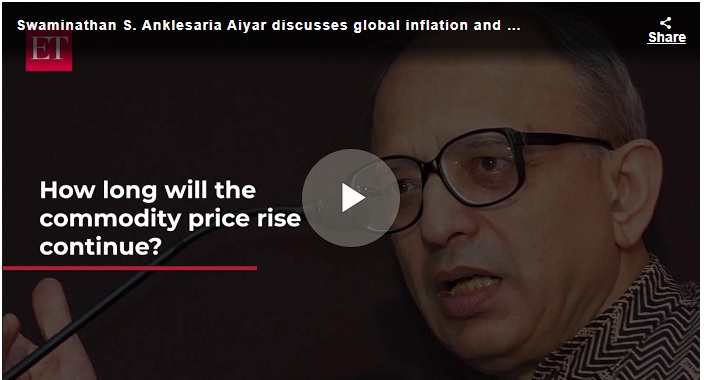 Swaminathan S. Anklesaria Aiyar discusses global inflation and the VAT in India on The Economic Times